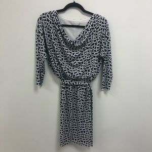 London Times black/white knee length dress